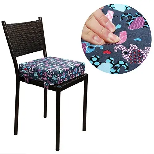 Zicac Portable High Chair Increasing Seat Cushion for Travel Dining Seat Pad for Toddler Kids Baby Infant Washable Thick Chair Seat Pads (Blue Pink) - 5