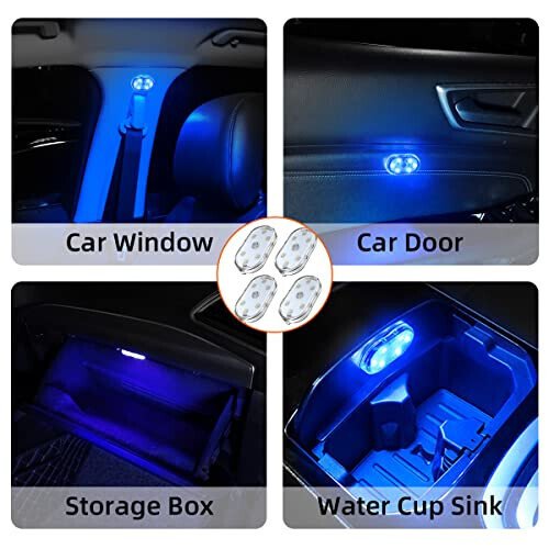 Ziciner 2 PCS Car Led Lights Interior, Super Bright Car Wireless Bulb, USB Rechargeable Auto Led Festoon Bulb, Universal Vehicle Accessories for Cars, Trucks, SUVs, Vans (Colorful, 4 PCS) - 5