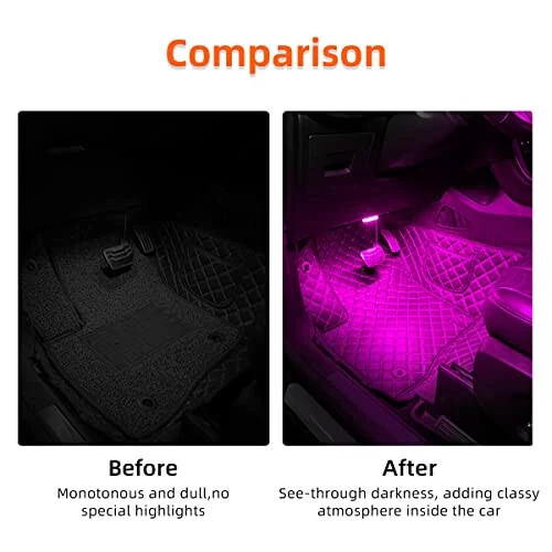 Ziciner 2 PCS Car Led Lights Interior, Super Bright Car Wireless Bulb, USB Rechargeable Auto Led Festoon Bulb, Universal Vehicle Accessories for Cars, Trucks, SUVs, Vans (Colorful, 4 PCS) - 4