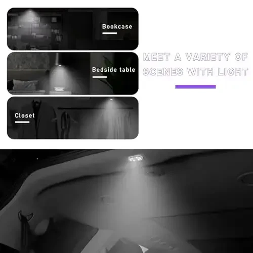 Ziciner 4 PCS Car Led Lights Interior, Super Bright Car Wireless Bulb, USB Rechargeable Auto Led Festoon Bulb, Universal Vehicle Accessories for Cars, Trucks, SUVs, Vans (White) - 6