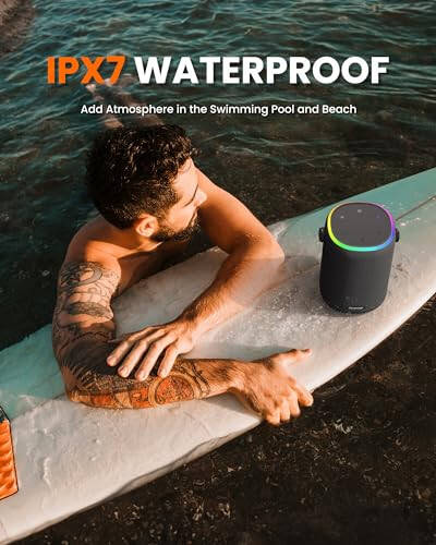 ZICOROOP Bluetooth Karnay, 50 Vt Ko'chma IPX7 Simsiz Su o'tkazmaydigan Bluetooth Karnay, Stereo Ovoz, Uzoq muddatli Batareya, Qo'l, Kristal Toza, Boy Bas, 8000mAh - 4