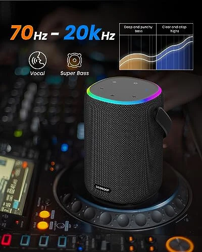 ZICOROOP Bluetooth Speakers, 50W Portable Bluetooth Speaker with IPX7 Wireless Waterproof, Stereo Sound, Long-Lasting Battery, Handle, Crystal Clear, Rich Bass, 8000mAh - ZICOROOP
