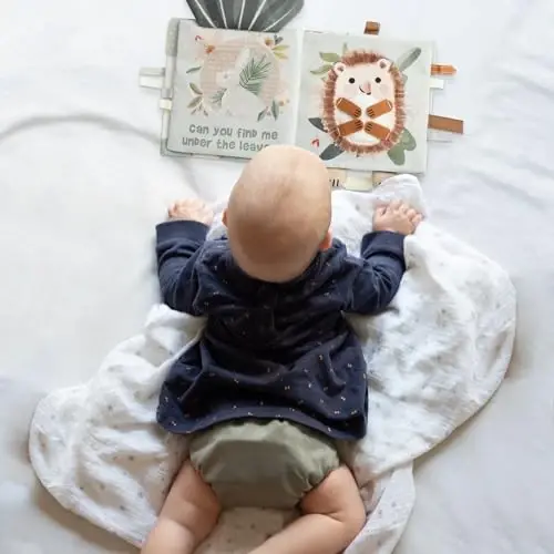 ZICOTO Soft Baby Book with Touch and Feel Pages - Cute Sensory Book for Babies 0-6 Months with Textured Animals, Mirror & Crinkle Paper - The Perfect Toy for Baby Showers Or as a Newborn/Infant Gift - SOFT