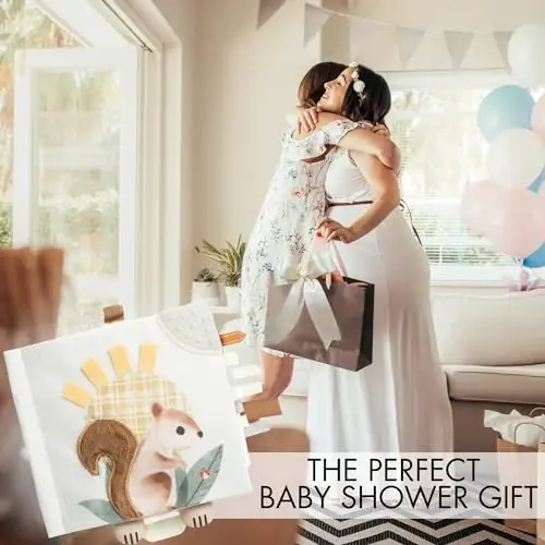 ZICOTO Soft Baby Book with Touch and Feel Pages - Cute Sensory Book for Babies 0-6 Months with Textured Animals, Mirror & Crinkle Paper - The Perfect Toy for Baby Showers Or as a Newborn/Infant Gift - 3