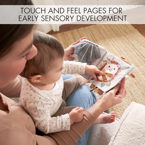 ZICOTO Soft Baby Book with Touch and Feel Pages - Cute Sensory Book for Babies 0-6 Months with Textured Animals, Mirror & Crinkle Paper - The Perfect Toy for Baby Showers Or as a Newborn/Infant Gift - 2