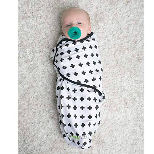 Ziggy Baby Sozlanadigan Chaqaloqlar uchun 0-3 oylik Beziklar - Bolalarni o'rash uchun Adashgan To'plam 3 ta - Yumshoq Paxta Qora & Oq - Yangi tug'ilgan Chaqaloqlar uchun Beziklar, Bolani o'rash uchun Bezik - 12