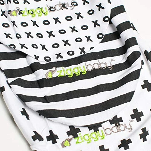 Ziggy Baby Sozlanadigan Chaqaloqlar uchun 0-3 oylik Beziklar - Bolalarni o'rash uchun Adashgan To'plam 3 ta - Yumshoq Paxta Qora & Oq - Yangi tug'ilgan Chaqaloqlar uchun Beziklar, Bolani o'rash uchun Bezik - 29