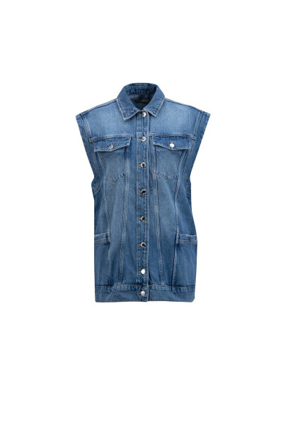 Жилет из денима Armine 24Kd3414 светло-голубой - 11
