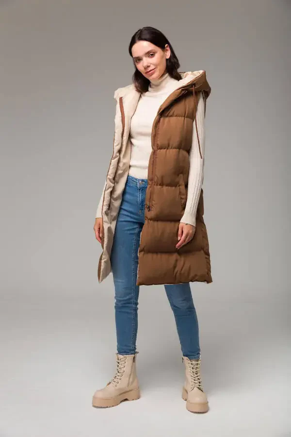 Жилет-пуховик с капюшоном двусторонний Таба-таш 8191 - 6