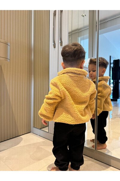 Зимняя куртка для новорожденных Wellsoft из плюша с молнией унисекс - 5