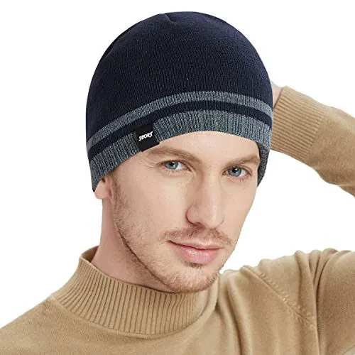 Зимняя шапка Bodvera Mens, теплая трикотажная шапка-ушанка с отворотом (3 расцветки) - 2