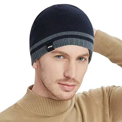 Зимняя шапка Bodvera Mens, теплая трикотажная шапка-ушанка с отворотом (3 расцветки) - 2