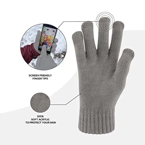 Зимняя шапка с флисовой подкладкой, шарф-манишка и комплект перчаток для женщин, вязаная шапка, зимние перчатки и шарфы для холодной погоды. - 3