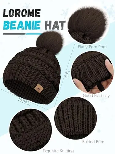 Зимняя шапка, шарф, перчатки и наушники, теплый вязаный набор шапки, сенсорные перчатки, зимние подарки, шейные платки для женщин. - 2