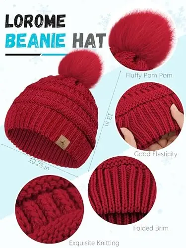 Зимняя шапка, шарф, перчатки и наушники, теплый вязаный набор шапок, перчатки с сенсорным экраном, зимние подарки, шейные платки для женщин - WINTER (1)