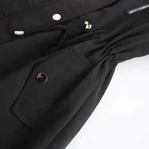 Зимние пальто UPPADA для женщин, мода, большой размер, одежда для экстремально холодной погоды, термобелье, тяжелое, пушистое, пуховое пальто - 5