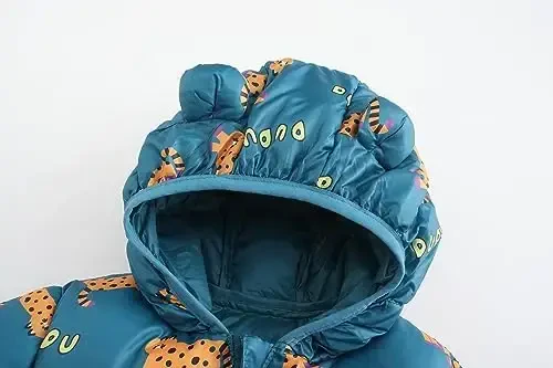 Зимние пуховики для детей, легкие утепленные куртки для малышей, мальчиков и девочек, верхняя одежда для младенцев с капюшоном в виде медведя - 6