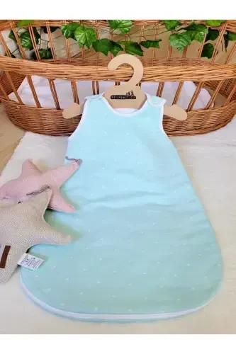 Зимний 2,5 Tog Спальный мешок-трансформер для малышей и детей унисекс с молнией, 2,5 Tog - мятно-зеленый/в горошек - мятно-зеленый - Modazone (1)