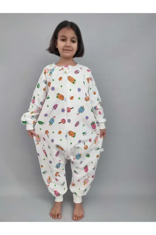 Зимний спальный мешок для новорожденных девочек с длинными рукавами 100% хлопок, специальный дизайн 20-24° - RUKİYE YAVUZ PAMUK PAZEN