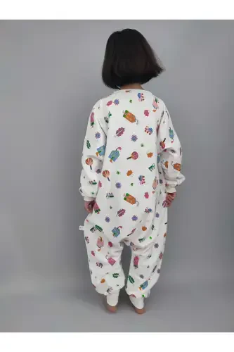 Зимний спальный мешок для новорожденных девочек с длинными рукавами 100% хлопок, специальный дизайн 20-24° - 3