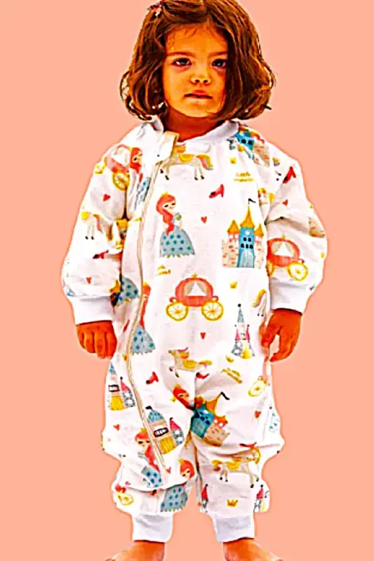 Зимний спальный мешок для новорожденных из органического хлопка без наполнителя, длинный рукав, двойной слой, 100% хлопок, муслин, принцесса газель - 1