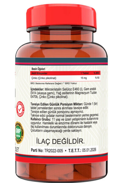 Zinc Picolinate 120 Tablets - NEVFIX (1)
