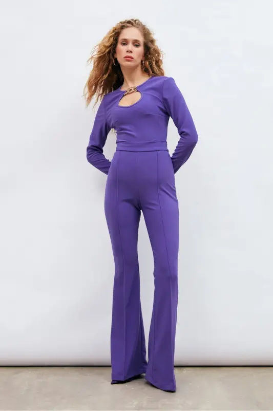 Zincir Detaylı Bluz - Mor - MOR - 6