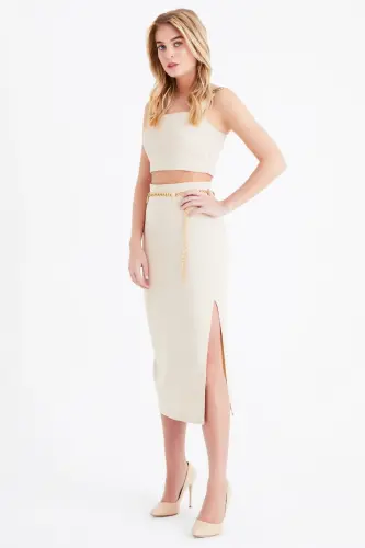 Zincir Kemerli Kalem Etek - Taş-TAŞ - 1