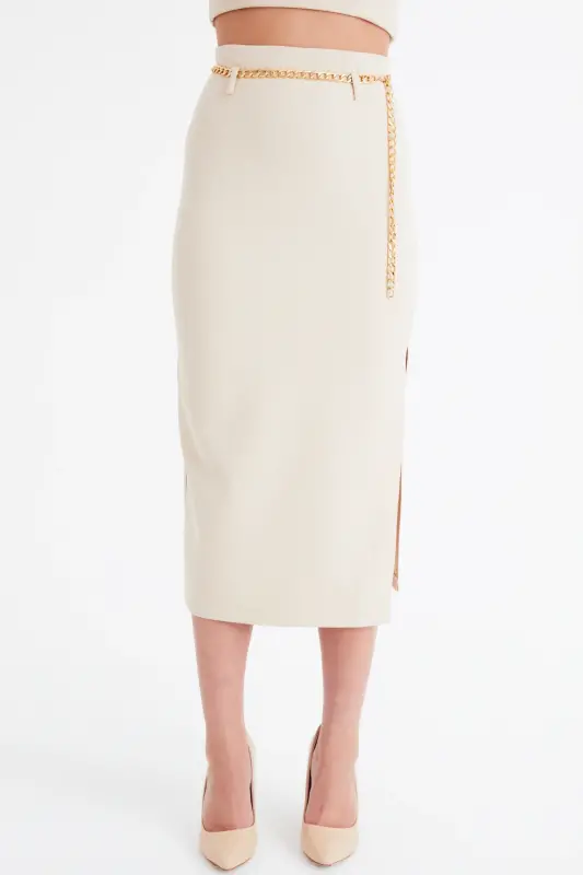 Zincir Kemerli Kalem Etek - Taş-TAŞ - 4