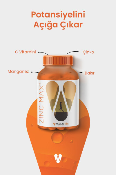 Zincmax Çinko, Bakır, Manganez Ve Vitamin C Içeren Takviye Edici Gıda 30 Kapsül - 3