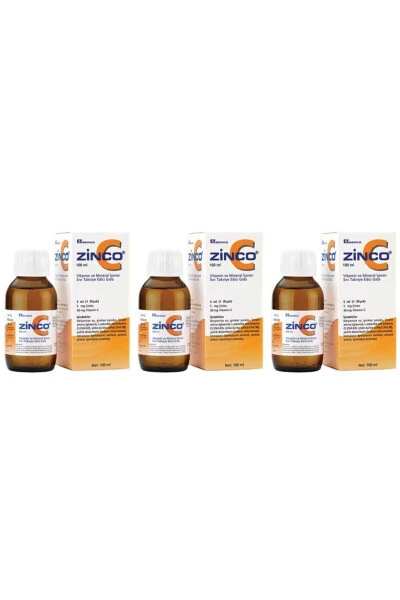 Zinco C 5 mg Syrup 100 ml 3 Boxes - ZINCOMEGA