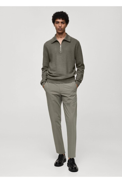 Zip Neck Fair Isle Patterned Sweater - MANGO MAN (1)