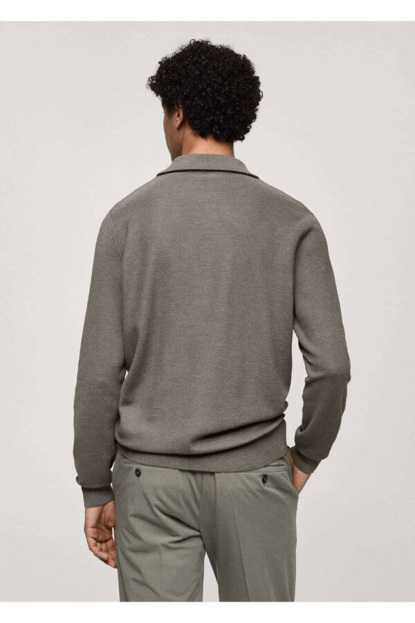 Zip Neck Fair Isle Patterned Sweater - 4