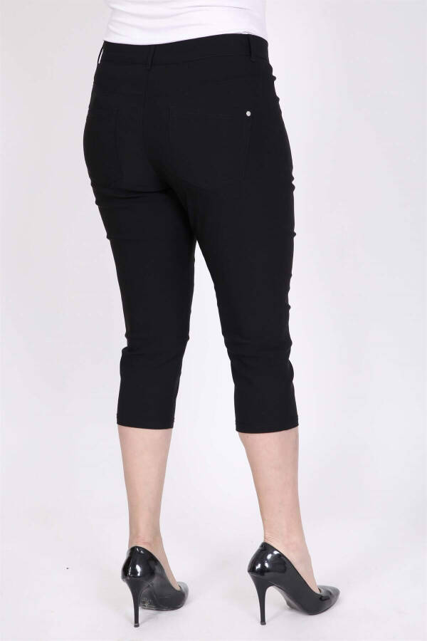 Zip-Up Pocket Lycra Capri Pants - 4