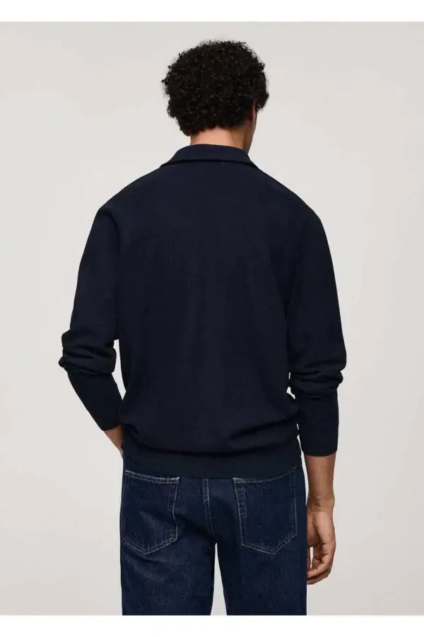 Zipped Fisherman Neck Cable Knit Sweater - 4