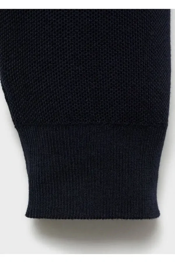 Zipped Fisherman Neck Cable Knit Sweater - 5