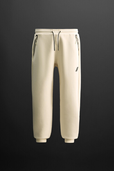 ZIPPED TECHNICAL JOGGER PANTS - Ecru - 5