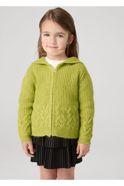 Zippered and hooded thick knitted cardigan - 3