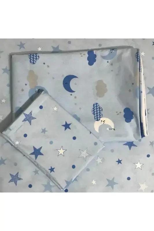 Zippered Baby Duvet Cover Set-BLUE - 2