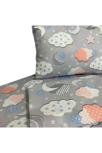 Zippered Baby Duvet Cover Set-Gray - 1