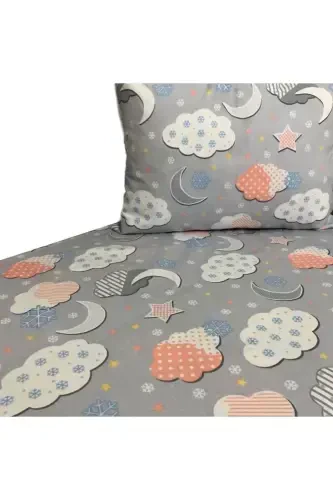 Zippered Baby Duvet Cover Set-Gray - Y YAĞIZ HOME COLLECTION (1)