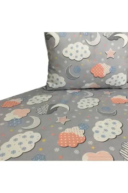 Zippered Baby Duvet Cover Set-Gray - 2