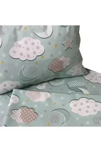 Zippered Baby Duvet Cover Set-Green - Y YAĞIZ HOME COLLECTION (1)