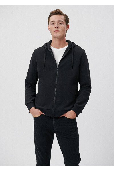 Zippered Black Sweatshirt 0S10013-900 - 1