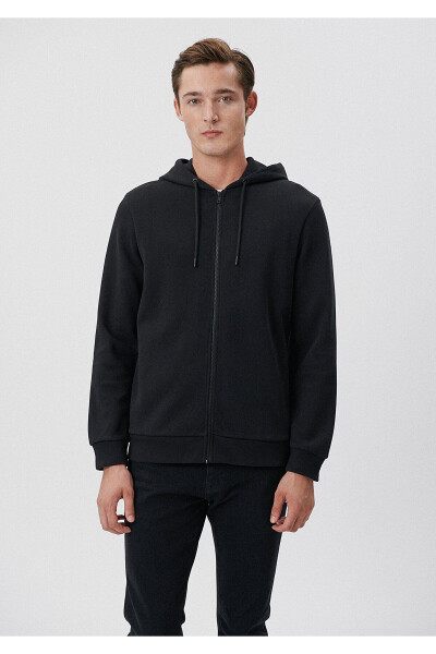 Zippered Black Sweatshirt 0S10013-900 - 2