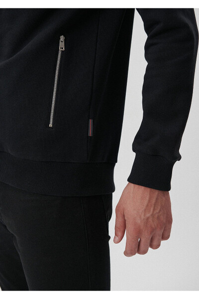 Zippered Black Sweatshirt 0S10022-900 - 6