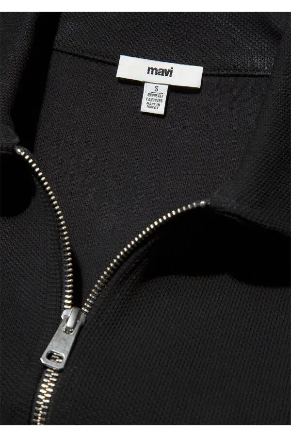 Zippered Black Sweatshirt 1S10154-900 - 6