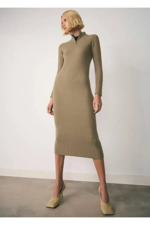 Zippered Knotted Dress - 2