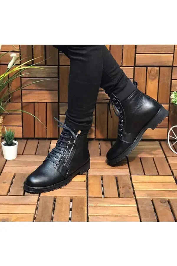 Zippered Military Genuine Leather Men's Boots Tt103 - 6