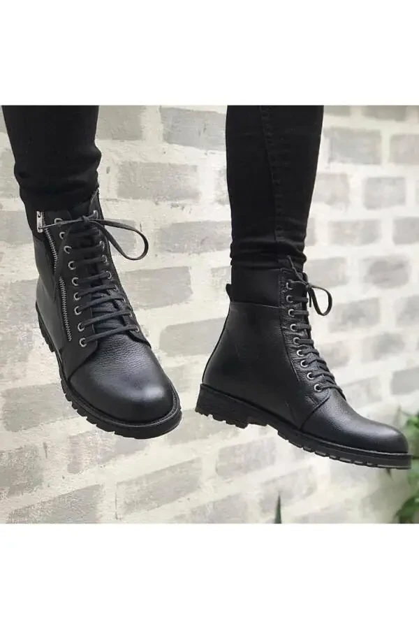 Zippered Military Genuine Leather Men's Boots Tt103 - 4